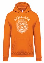 Sweat à capuche imprimé Lion | Vêtement pour fête du roi | chemise à capuche orange | Orange | taille XL