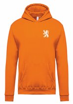 Hoodie Leeuw Klein Wit | Koningsdag kleding | oranje hoodie shirt | Oranje | maat XS