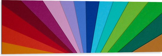 Dibond - Regenboogkleuren Strepen Patroon - 120x40 cm Foto op Aluminium (Wanddecoratie van metaal)