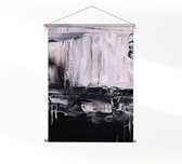 Textielposter Zwart wit schilderwerk XXL (165 X 120 CM) - Wandkleed - Wanddoek - Wanddecoratie