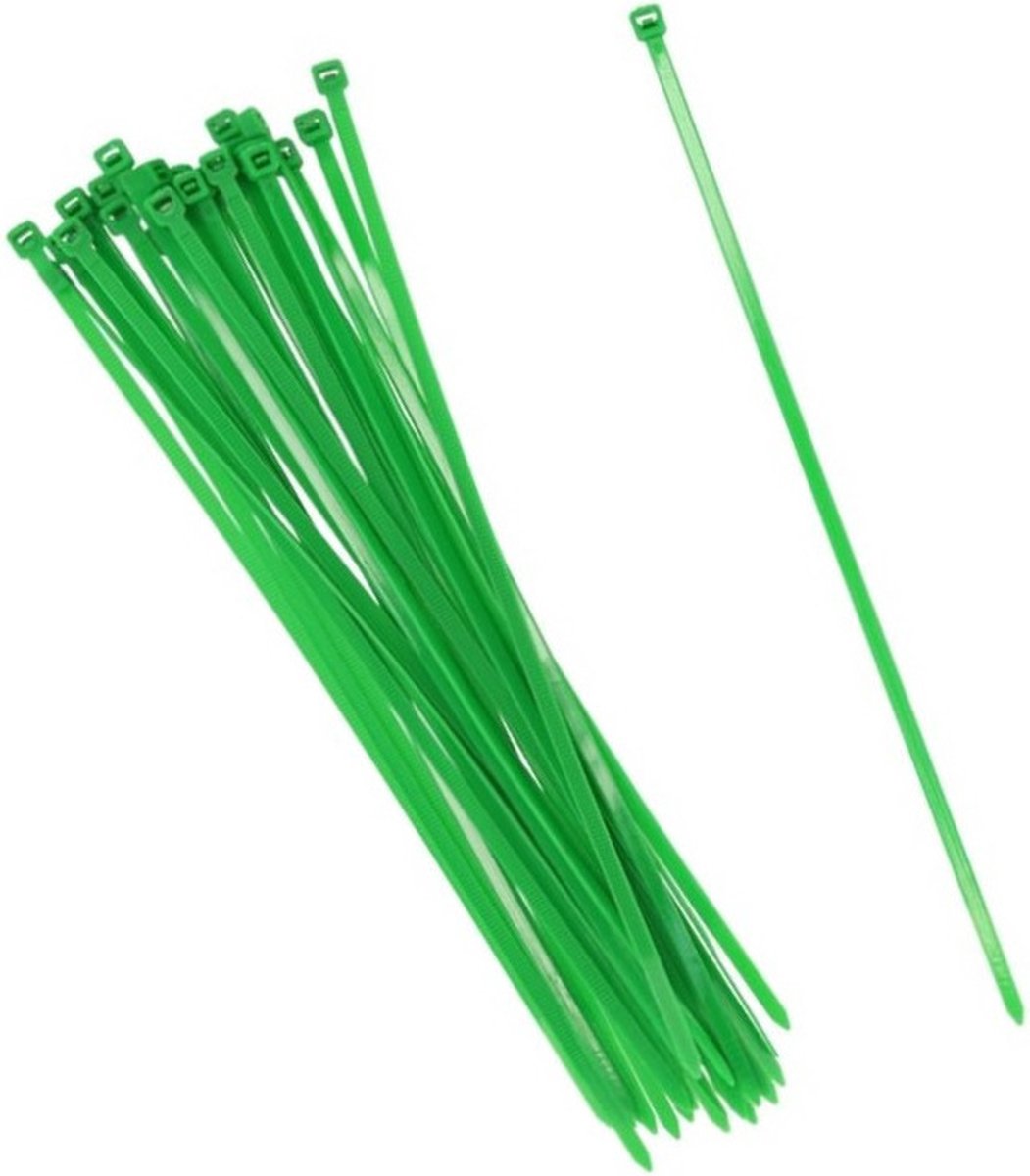 60x stuks Kabelbinders tie-wraps in het groen van 45 cm gemaakt van kunststof - 7.2 mm breed - snoeren bindmateriaal