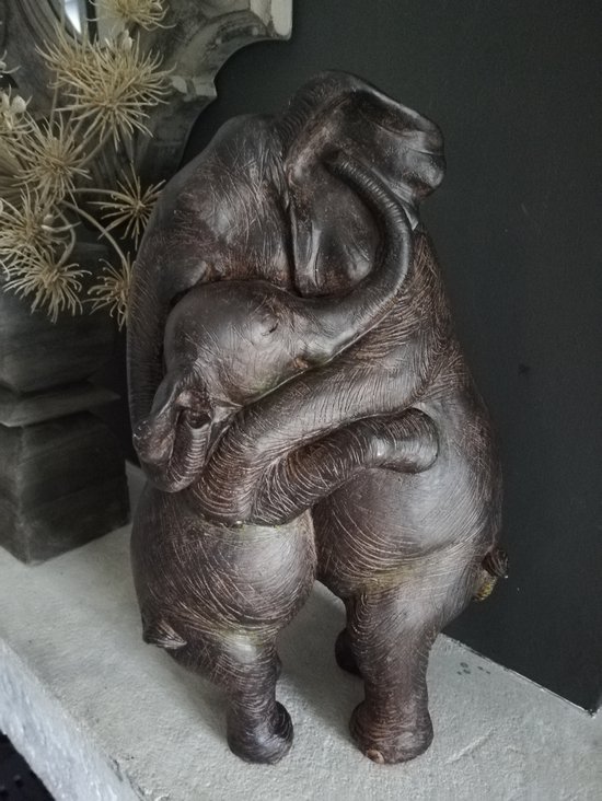 Sculptuur Moeder & Kalf Olifant Standbeeld, Sculptuur Mooi Woondecor of Sculptuur Moeder & Kalf Olifant Standbeeld, Sculptuur Mooi Woondecor of