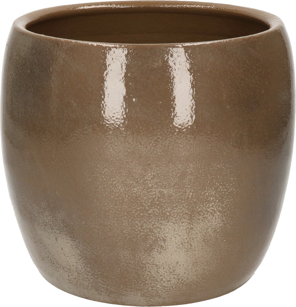 Mica Decorations Bloempot - donker bruin - keramiek - H18 x D20 cm