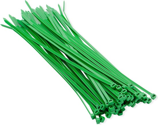 Serre-câbles verts en nylon 2,5 x 100 - 100 pièces