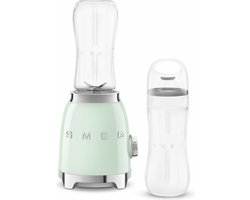 SMEG PBF01PGEU Personal Blender - Smoothie Blender To Go - 300W - 2x 600 ml Tritan™ Renew Drinkflessen - 2 Snelheden - '50s Style - Watergroen