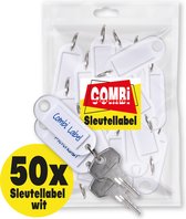 Combi-Label Sleutellabel wit- Sleutellabels – Sleutelhanger- Sleutelhangers - Naamlabel - 50 Stuks