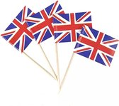 Akyol - 10 x cocktailprikkers Britse vlag - cocktailprikkers vlag - party prikkers 10 stuks – Britse verjaardag - verjaardag – Engeland - Prikkers–feestprikkers – feest