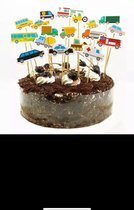 Akyol - Prikkers | Voertuigen | 18 stuks | Auto's | Brandweer | Politie | Vrachtwagens | Cake | Prikker -cocktail prikkers auto -cupcake prikkers jongen -cupcake prikker autos -taart prikkers auto| Verjaardag |