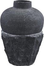 PTMD Mailey Decoratieve Pot - 30 x 30 x 45 cm - Cement - Zwart