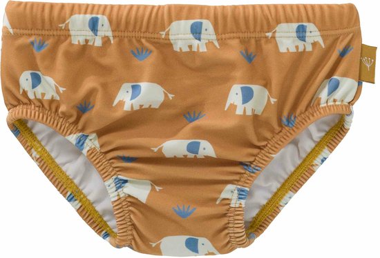 Fresk Couche de bain UV lavable Elefant - Jaune ocre avec éléphants