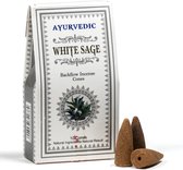 Ayurvedische backflow White sage wierrookkegels (2 pakjes)