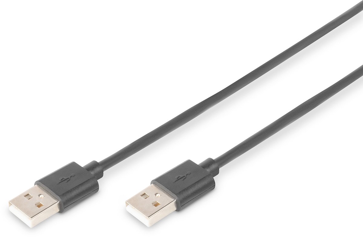 Digitus USB-kabel USB 2.0 USB-A stekker, USB-A stekker 1.00 m Zwart