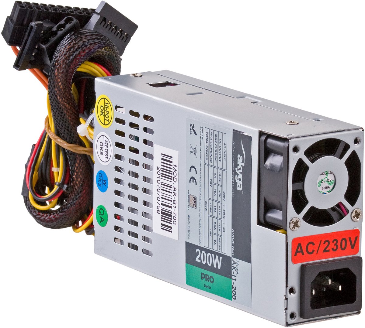 Akyga AK-I1-200 power supply unit 200 W ATX Grijs