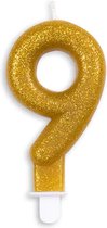 Cijferkaars Goud 9 Jaar - Kaars 9 Jaar - Kaars Cijfer 9 - Kaarsje 9 Jaar - Gouden Kaars Taart / Cupcake 9 Jaar - Ook voor leeftijden: 19 / 29 / 39 / 49 / 59 / 69 / 79 / 89 / 90 / 91 / 92 / 93 / 94 / 95 / 96 / 97 / 98 / 99 - Glitter Goud