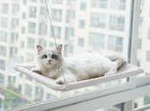 Kattenhangmat - Grijs - Hangmat kat - Katten mand Raam - Kattenbed - Kattenkussen - Ligmat voor het venster - tot 17,5kg - 55 x 35x 2,5 cm - Zomer
