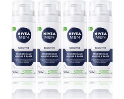 Nivea® | 4 x 50 ml Scheerschuim sensitive | mini flacon | reisformaat | gevoelige huid |