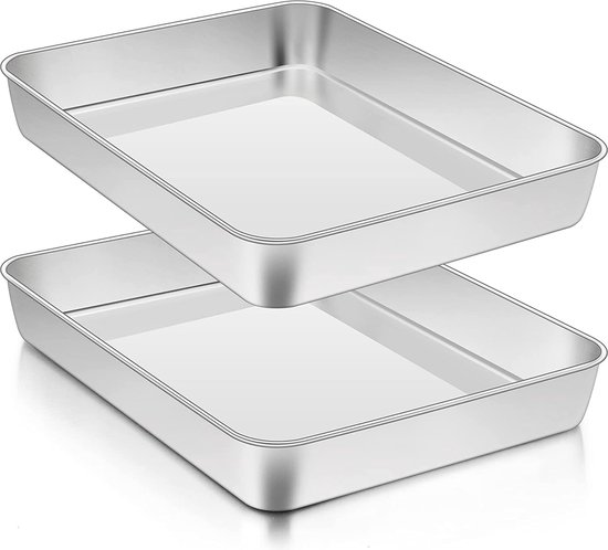 hausleben 3-delige roestvrij stalen bakvormen, ovenschotels, bak- en ovenschalen, perfect voor ovenschotels, cakes en meer