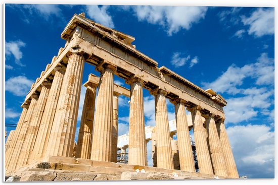 PVC Schuimplaat - Tempel Parthenon - Griekenland - 60x40 cm Foto op PVC Schuimplaat (Met Ophangsysteem)