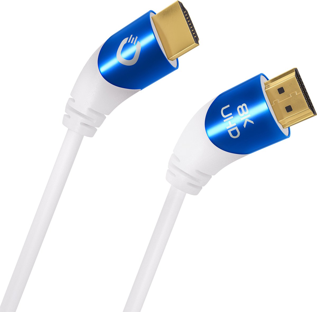 Oehlbach D1C42538 HDMI-kabel HDMI Aansluitkabel HDMI-A-stekker, HDMI-A-stekker 3.00 m Wit Ultra HD (8K), Afgeschermd (d