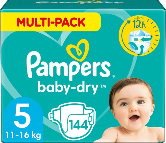 Pampers Baby-Dry Luiers - Maat 5 (11-16 kg) - 144 stuks - Multi-Pack
