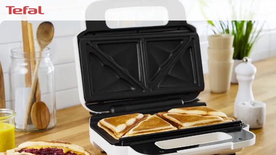 Sandwich Gaufre Snack XL SW701110 850 Watts noir et blanc Tefal