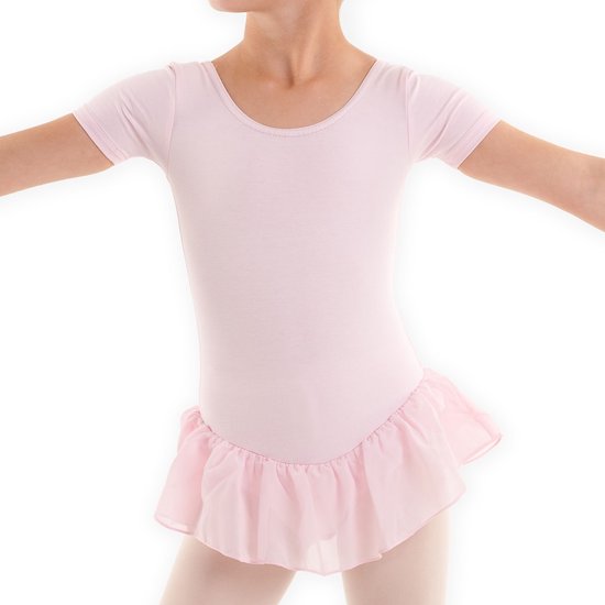 Dancer Dancewear®Balletpakje roze | Balletpak met korte mouw voor meisje | 