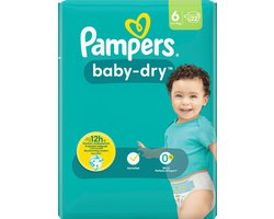 Pampers Luiers Baby Dry Maat 6 Extra Large (13-18 kg), 22 Stuks