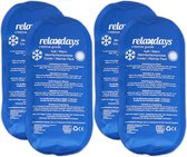 Relaxdays gel pack set van 4 - hot cold packs - 13 x 28 cm - kompressen - ovaal - blauw