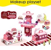 2IN1 Kids Simulatie Keuken Speelgoed Trein Make-Up Playset Pretend Play Speelgoed Set Kan Vervormen Om Speelgoed trein Kinderen Gift