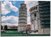 Dibond - Toren van Pisa - Italië - 40x30 cm Foto op Aluminium (Wanddecoratie van metaal)