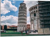 Dibond - Toren van Pisa - Italië - 80x60 cm Foto op Aluminium (Wanddecoratie van metaal)