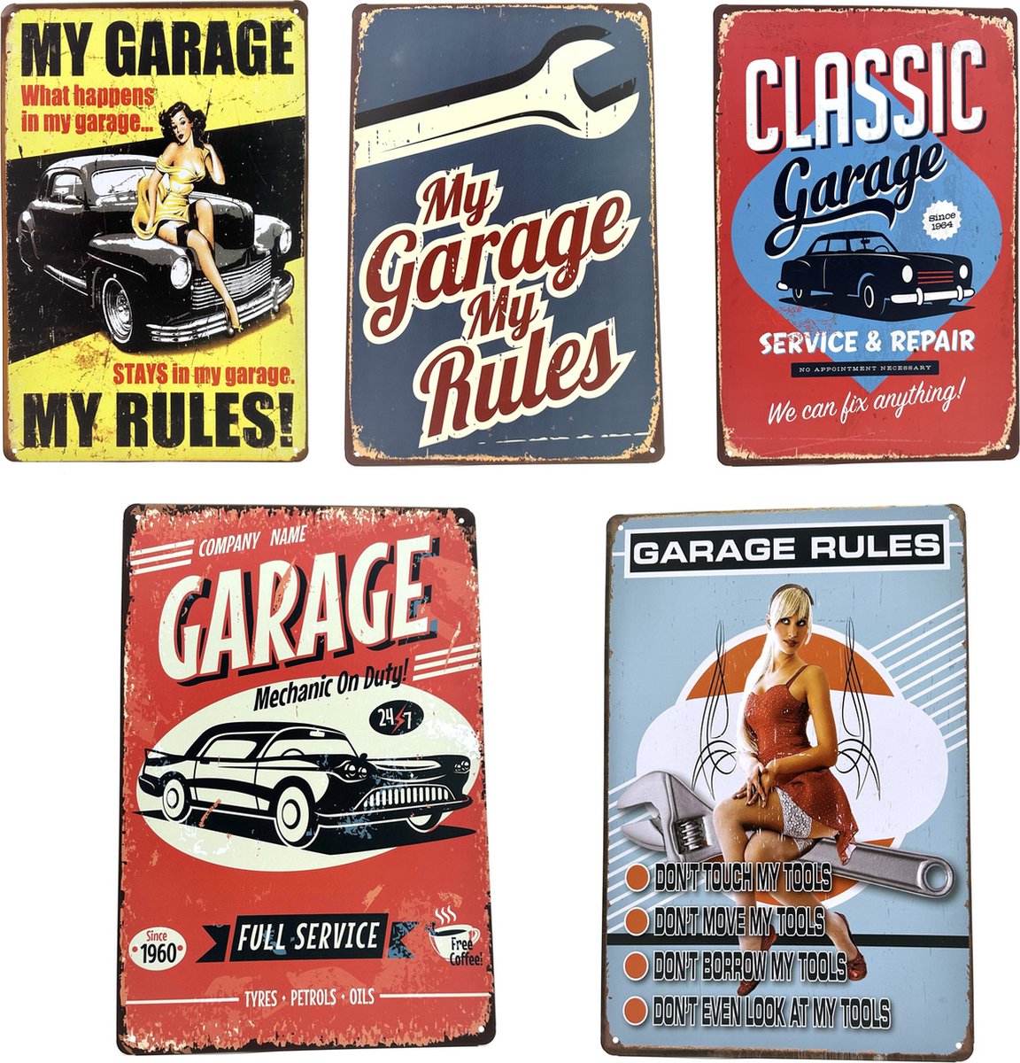 Okuna Outpost Vintage auto borden, retro muur decor (20 x 30
