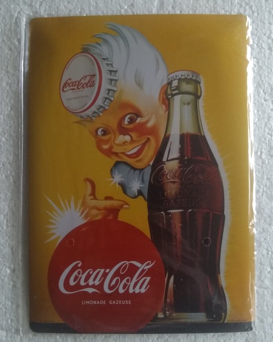 Coca Cola jongen met kroonkurk als hoed 15-21 cm