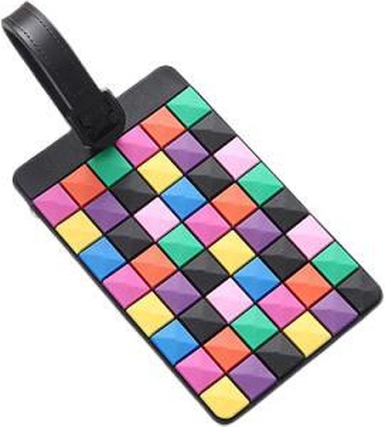 Kofferlabel - Bagagelabel - Koffer - Siliconen - Vierkanpatroon