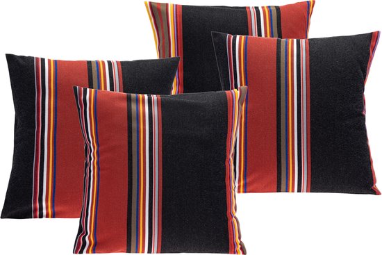 Kleurmeester.nl | kussen' extérieur Maury - tissu d' outdoor - Qualité Durable - Avec Fermeture Éclair | 40 x 40 cm | multi rayé