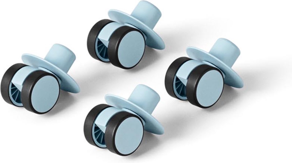 Modu Zwenkwielen - Zachte blokken - Open Ended speelgoed- Uitbreiding met Zwenkwielen x4 - Sky Blue