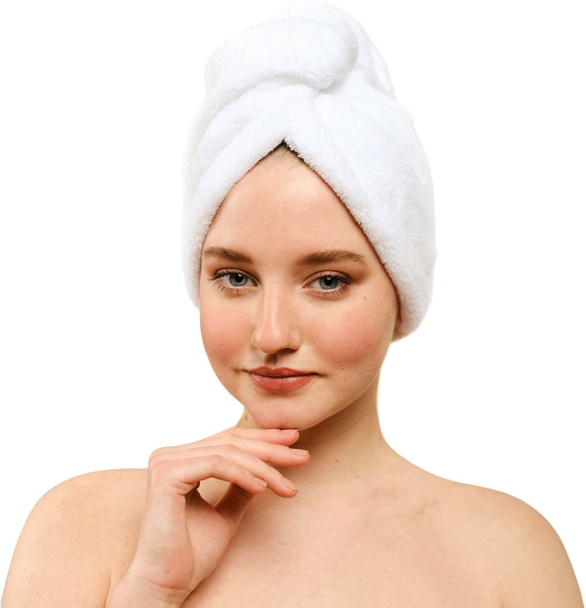 Haarhanddoek - Microvezel Handdoek - Microvezel Handdoek Haar - Alle Haartypen - 25x70cm - Extra Groot - Wit