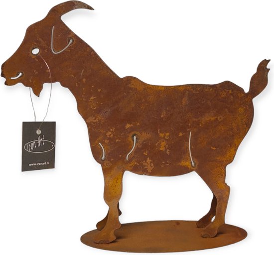 Décoration de jardin Iron Art Statue de jardin Chèvre Eco Rust