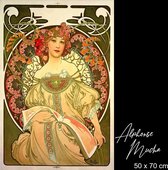 Allernieuwste peinture sur toile .nl® * Alphonse Mucha Art Nouveau Jugendstil -1 * - Art Nouveau Jugendstil - Couleur - 50 x 70 cm