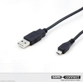 USB A naar Micro USB 2.0 kabel, 0.7m, m/m | Micro USB kabel | USB 2.0 | USB datakabel | sam connect