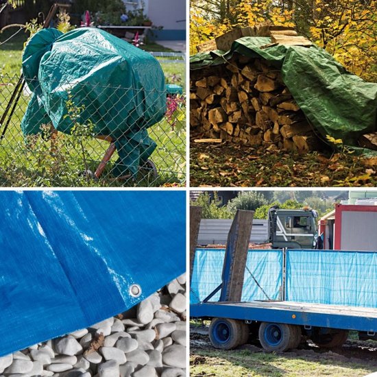 Bâche - 2x3 M - Blauw - PE - 80gr/m² - Indéchirable - Aluminium Eye/1M