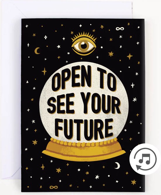 Waarzeggerskaart - Fortune Teller - Grappige Prank Kaart - Nonstop muziek & Glitters!