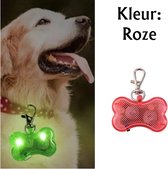Led verlicht botje met clip voor honden halsband (Roze)