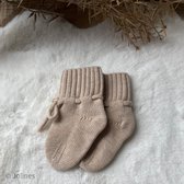 Jolines Chaussons de bébé Mérinos Sable 0 mois