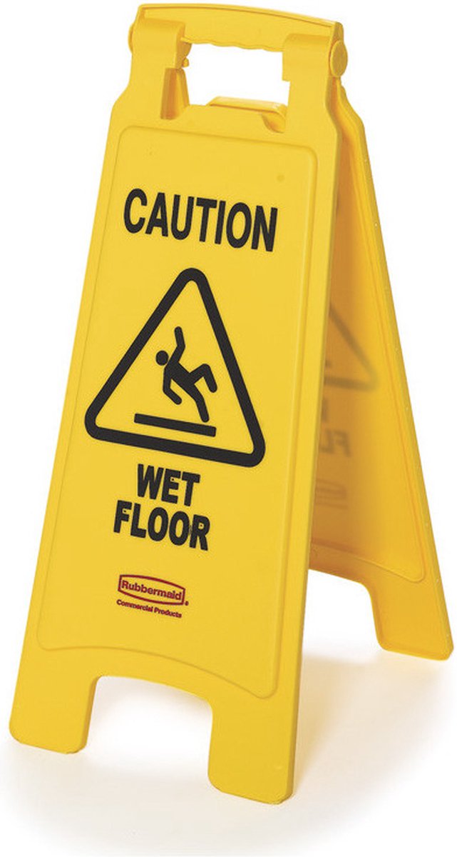 Waarschuwingsbord 'Caution, wet floor', Engels