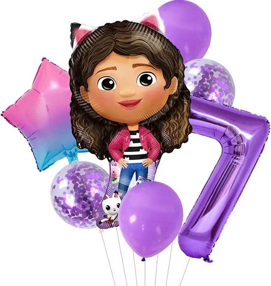 Ballons Dolhouse de Gabby - 7 ans - Ensemble de ballons - 7 pièces - Maison  de poupée