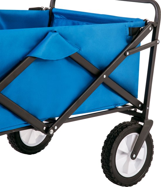 Merax Opvouwbare Bolderkar 100 KG Draagvermogen - Transportwagen 96L - Inklapbare Bolderwagen - Blauw van Merax — afbeelding 4