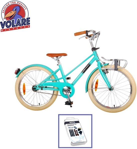 Volare Kinderfiets Melody - 20 inch - Turquoise - Inclusief WAYS Bandenplakset