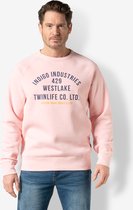 Twinlife Heren sweat raglan print - Sweaters - Sterk - Elastisch - Roze - XL