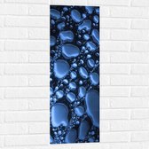 Muursticker - Blauwe Rondjes Textuur - 30x90 cm Foto op Muursticker